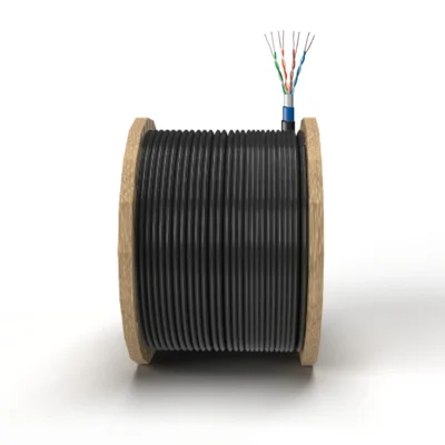 Cabo De Rede F-utp Cat5e 100% Cobre 305m Preto Com 4 Pares 24awg Banda 100mhz Capa Anti-chama Uso Externo