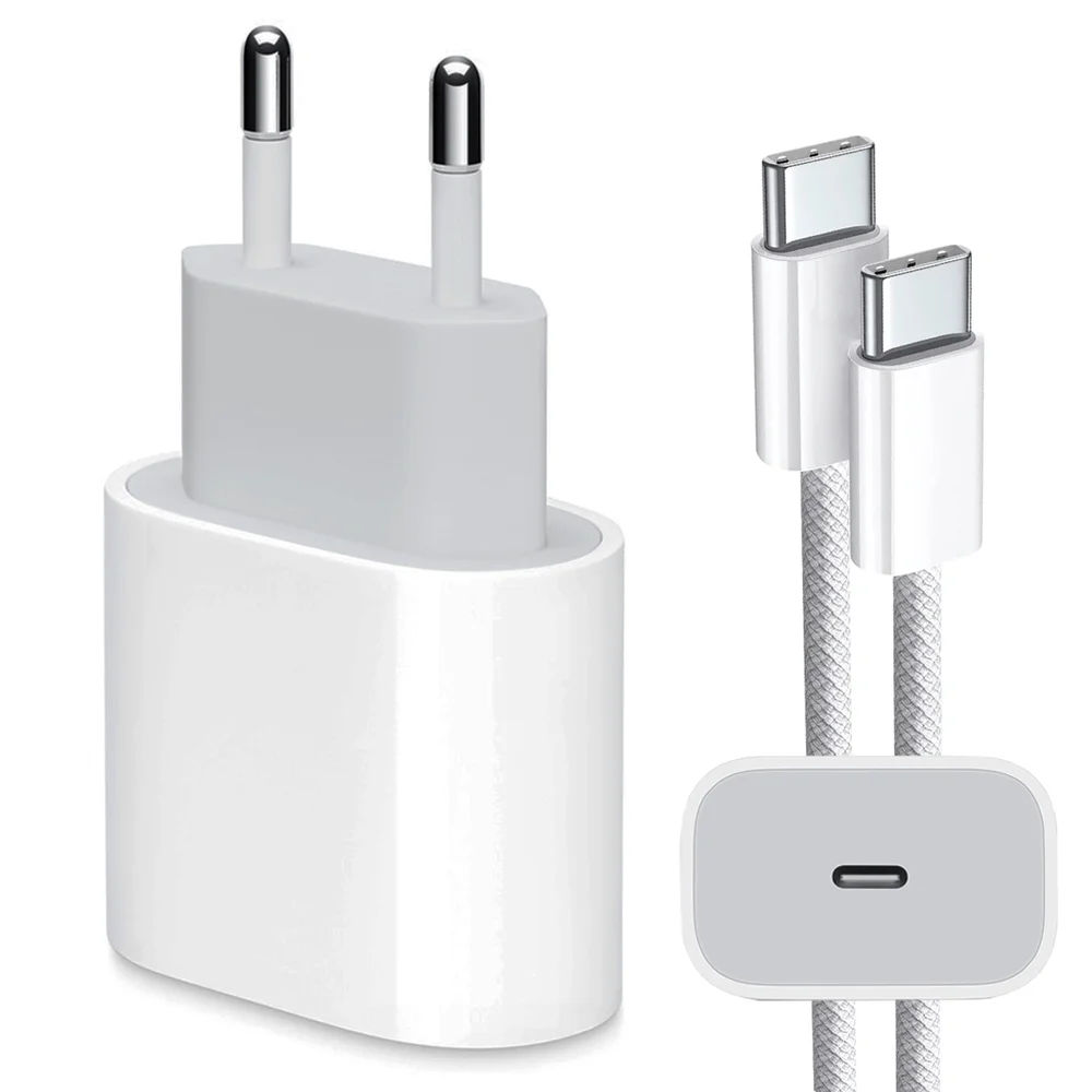 Carregador Turbo 20w Com Cabo Tipo-c Compatível Iphone 15 E 16 Pro Max