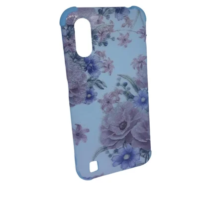 Capa Capinha De Celular Samsung Galaxy A01 Estampa Feminina Galaxy A01:rosa Borda Azul