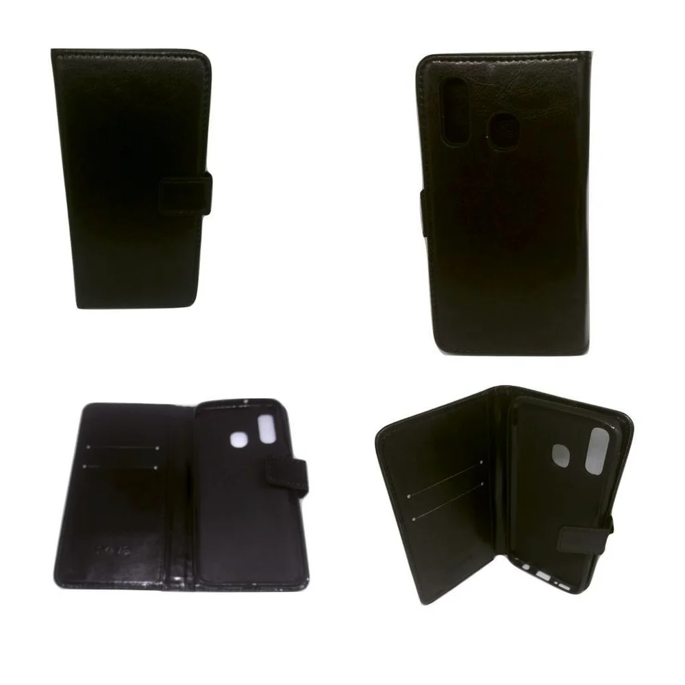 Imagem 4 de 5 do produto Capa Carteira De Couro Celular Samsung M40 E A60 Preto