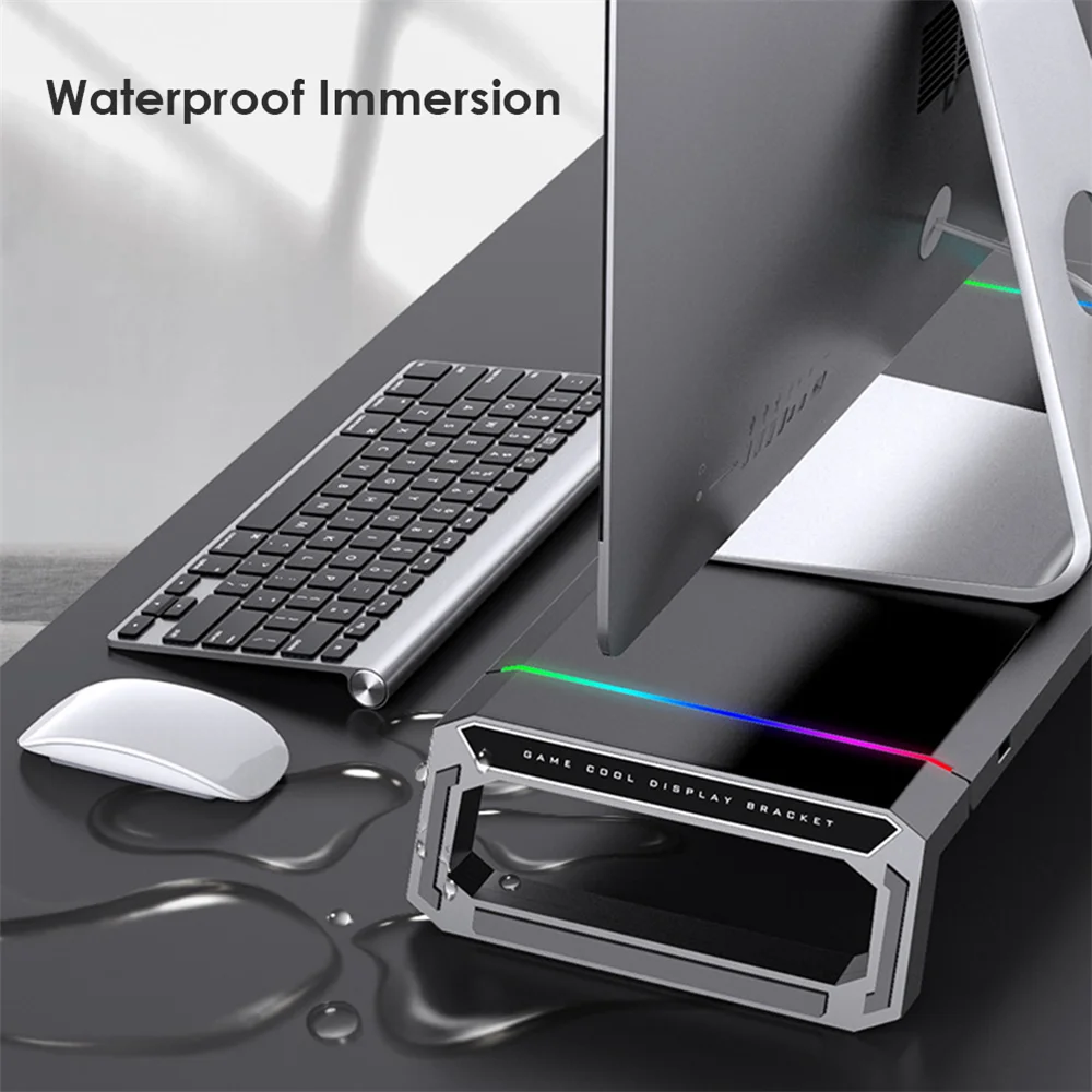 Imagem 2 de 5 do produto Base Monitor Suporte Mesa Gamer Ajustável Tv Apoio Notebook Cor:preto