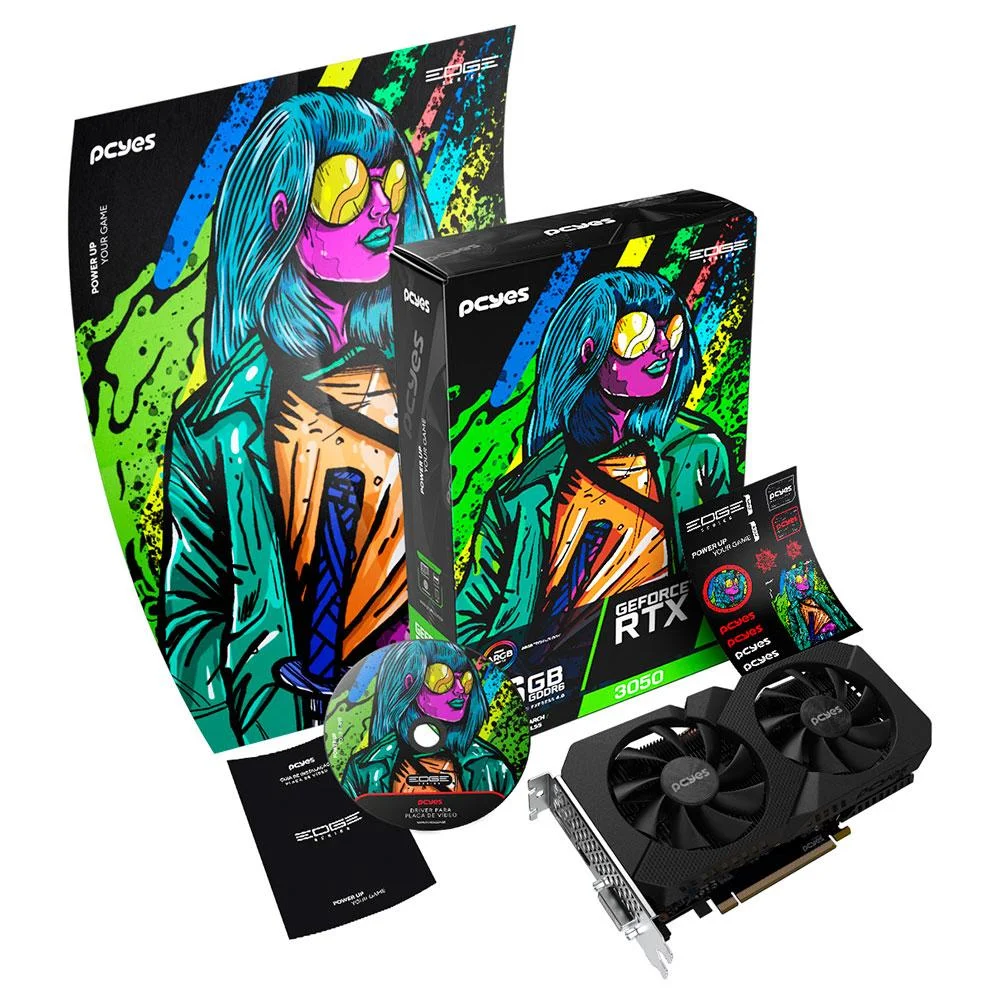 Placa De Video PCyes Geforce RTX 3050 6gb Gddr6 96bits PvRTX30506blpe