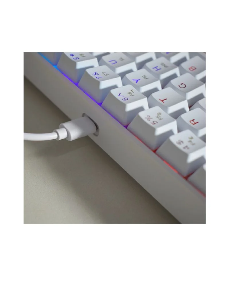 Teclado K-mex Mecanico Gamer Spectrafury Branco Kbw8 Rbg Teclado K-mex Mecanico Gamer Spectrafury Branco Kbw8 Rbg