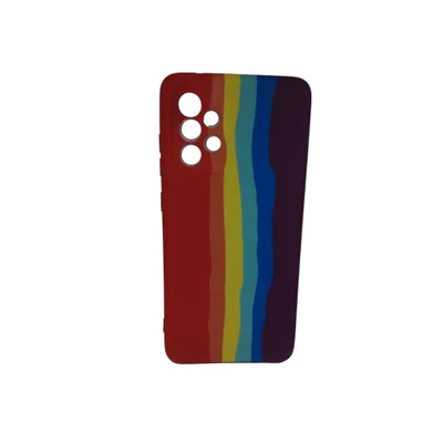 Capa Capinha Case Samsung Galaxy A72 Aveludada Arco Íris Cor:vermelho
