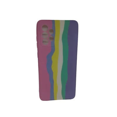 Capa Capinha Case Samsung Galaxy A72 Aveludada Arco Íris Cor:rosa
