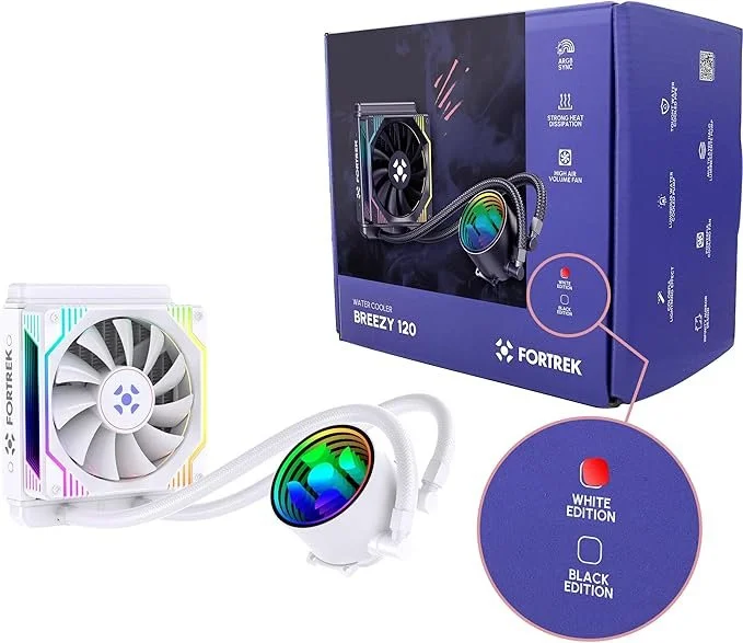 Imagem 3 de 3 do produto Water Cooler Fortrek Breezy 120mm Fan ARGB Branco