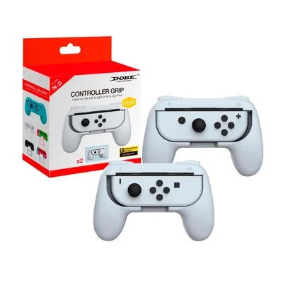 2x Grip Suporte De Controle Joy Con P/ Nintendo Switch Case Branco