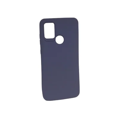 Capa Capinha Celular Samsung Galaxy A21s Emborrachada Mole Cor:azul Cinza