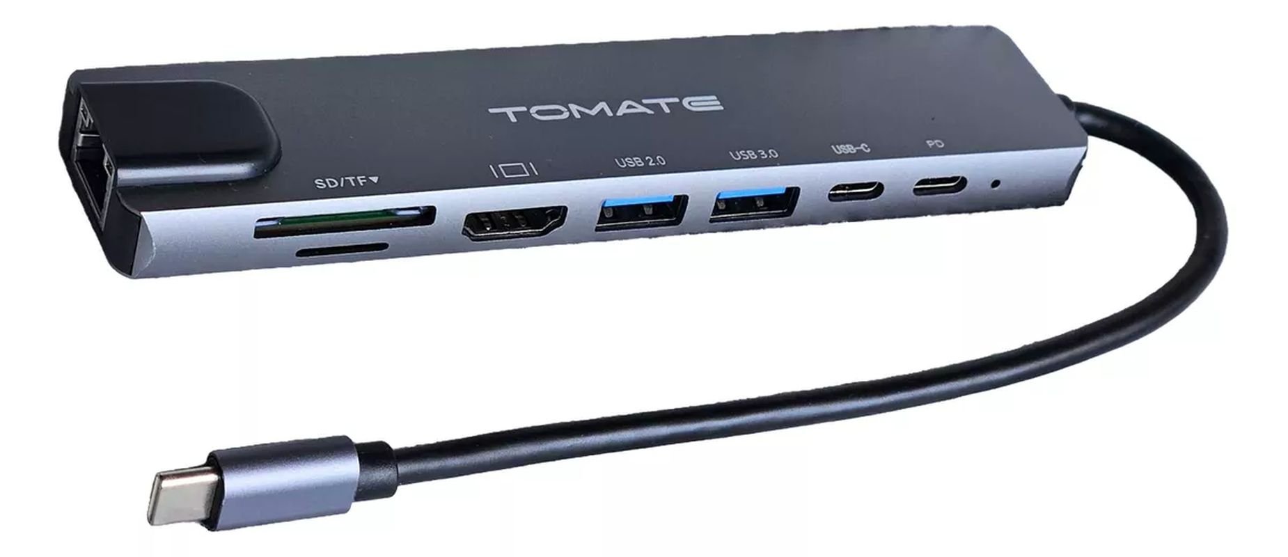 Hub Usb C 8 Portas HDMI 4k Rj45 Usb 3.0 Sd Tf Tomate Mtv-619