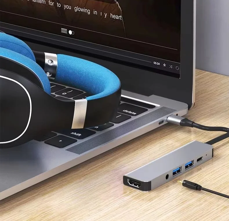 Imagem 2 de 5 do produto Hub Usb C Com Usb 3.0 HDMI 4k Pd E Audio Tomate Mtv-615