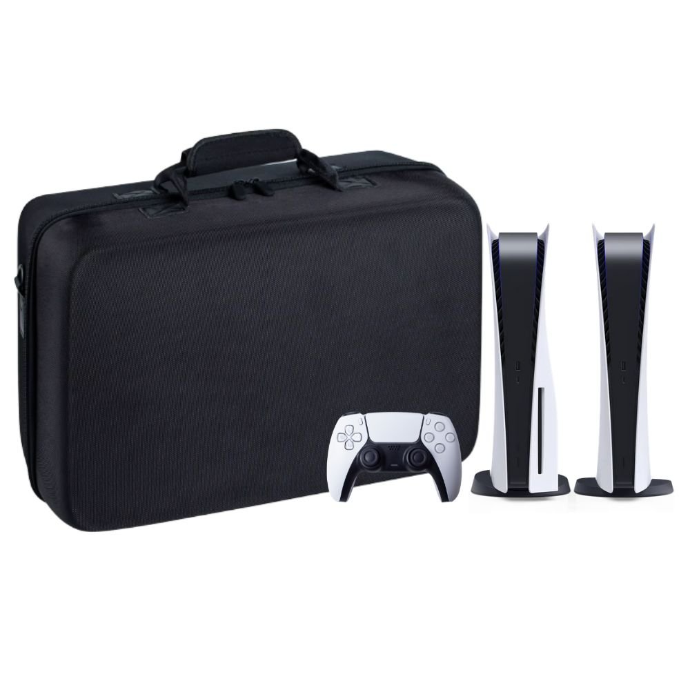 Bolsa Premium Mochila Transporte Para Playstation 5 Fat Digital Ultra E Acessórios Preta