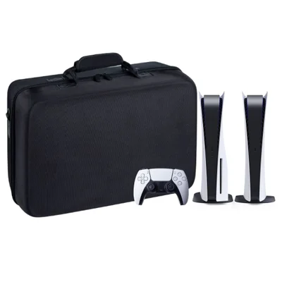 Bolsa Premium Mochila Transporte Para Playstation 5 Fat Digital Ultra E Acessórios Preta