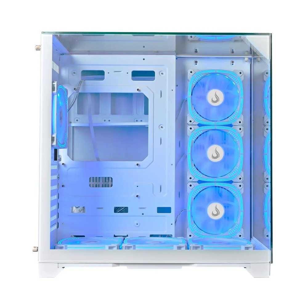 Imagem 2 de 5 do produto Gabinete Rise Mode Galaxy Full Glass Mid Tower Atx Lateral E Frente Em Vidro Temperado Branco