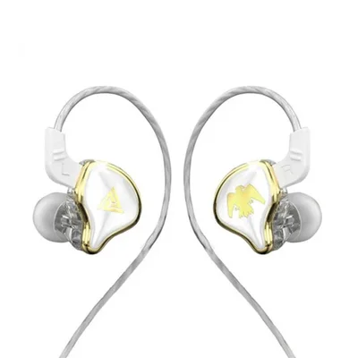 Fones De Ouvido Qkz Ak6 Ares Hifi Com Fio E Microfone Branco
