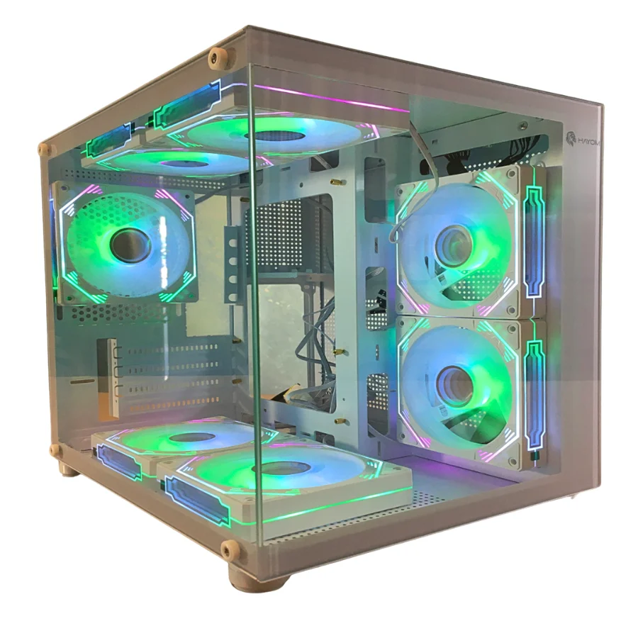 Gabinete Aquario Branco 7 Fans RGB Gb1797 Controladora