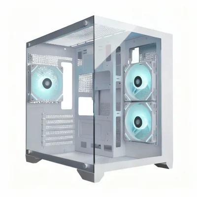 Gabinete Gamer Duex DXJ270-2, Mid Tower, M-ATX, Lateral e frontal em Vidro Temperado, Sem Fans, Branco - DXJ270-2WH