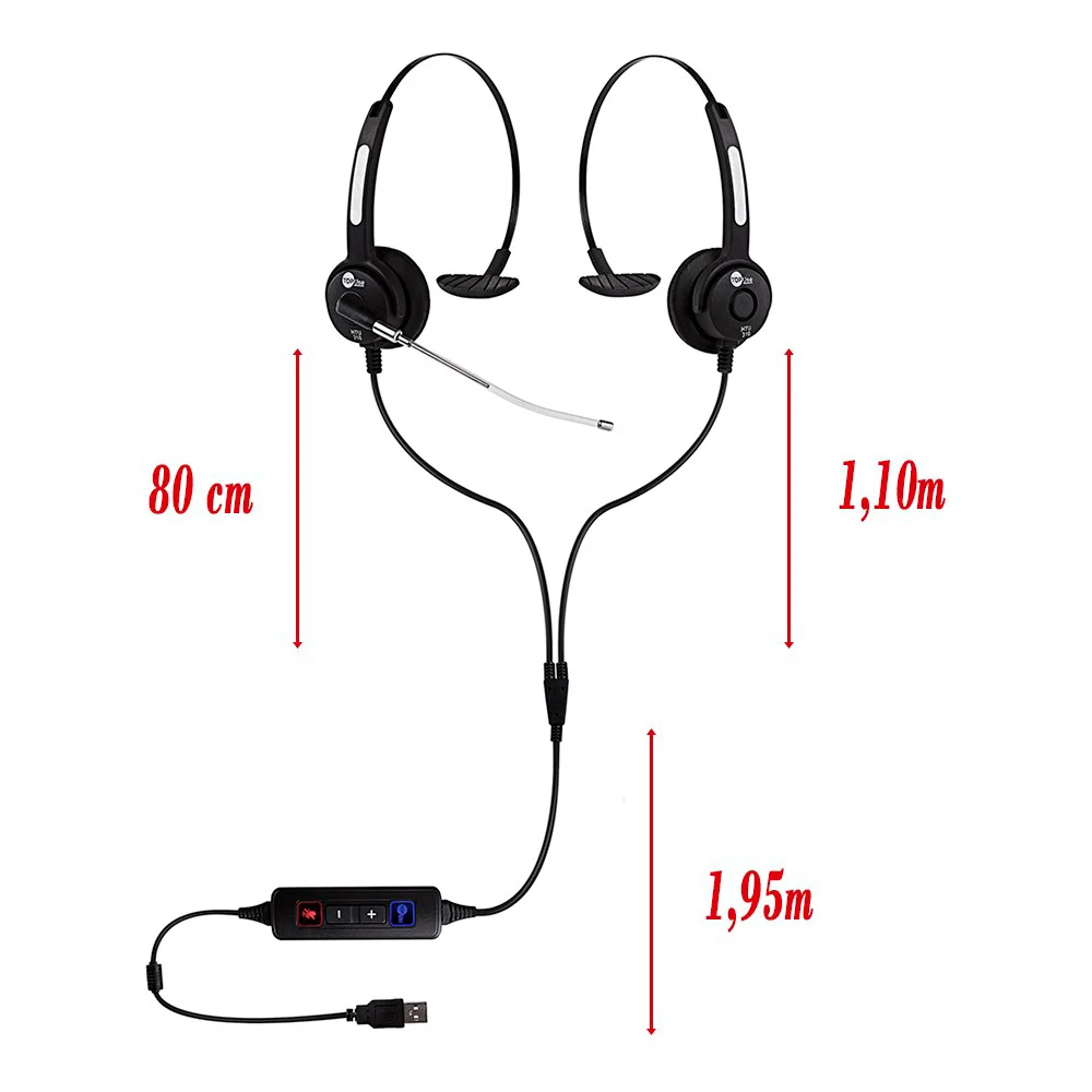 Imagem 2 de 2 do produto Headset Usb Htu-310 Kit De Monitoramento Call Center Help Desk Top Use