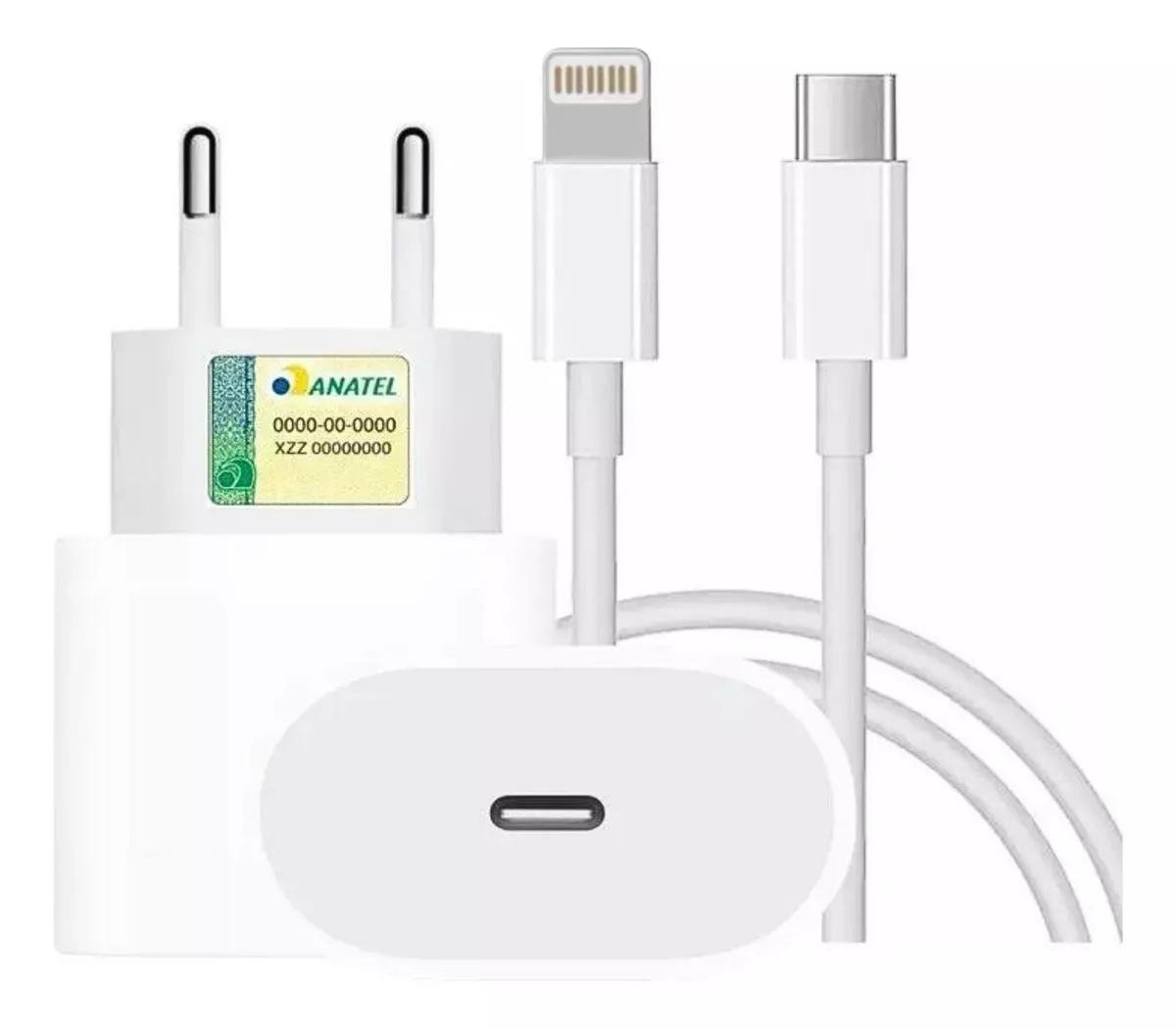 Carregador Turbo 20w Cabo/lightning Usb.c Compatível Iphone 11 12 13 Pro Max X Xr Xs