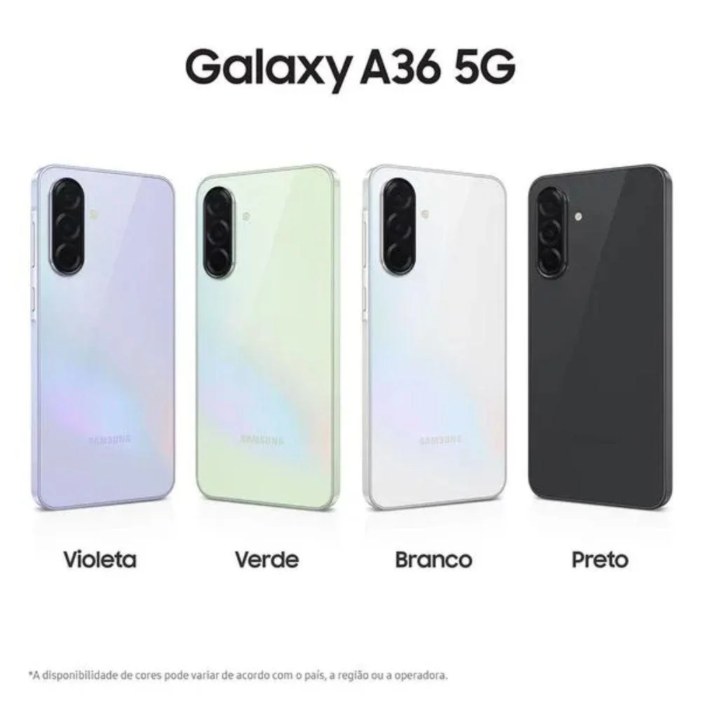 Smartphone Samsung Galaxy A36 256gb 5g - Preto, Câmera Tripla 50mp, Ram 8GB, Tela 6.7" Smartphone Samsung Galaxy A36 256gb 5g - Preto, Câmera Tripla 50mp, Ram 8GB, Tela 6.7"