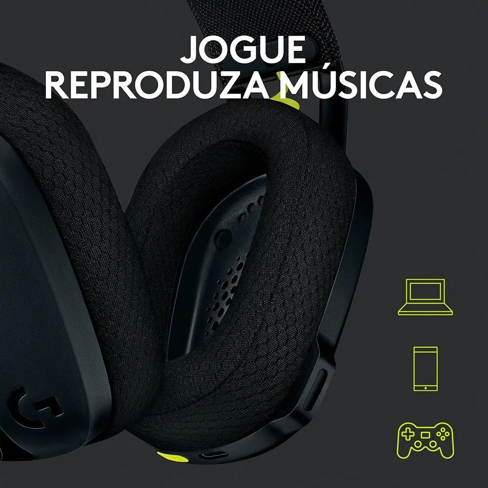 Imagem 4 de 5 do produto Headset Gamer Sem Fio Logitech G435, Lightspeed E Bluetooth, Dolby Atmos, Usb, PC, Ps4, Ps5, Mobile, Drivers 40mm, Preto