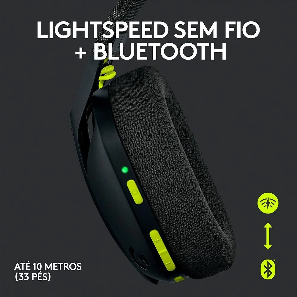 Imagem 5 de 5 do produto Headset Gamer Sem Fio Logitech G435, Lightspeed E Bluetooth, Dolby Atmos, Usb, PC, Ps4, Ps5, Mobile, Drivers 40mm, Preto