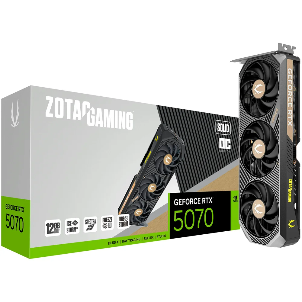 Placa De Video Zotac Geforce RTX 5070 Solid Oc 12gb Gddr7 192 Bit