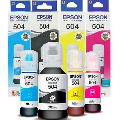 Kit 4 Cores Refil   Epson T504 504 65ml