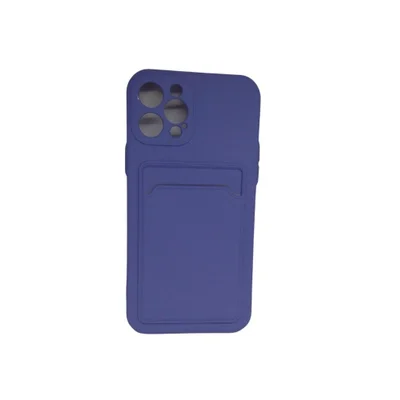 Capa Capinha Compatível Iphone 12 Pro Com Porta Cartões Cor:roxo