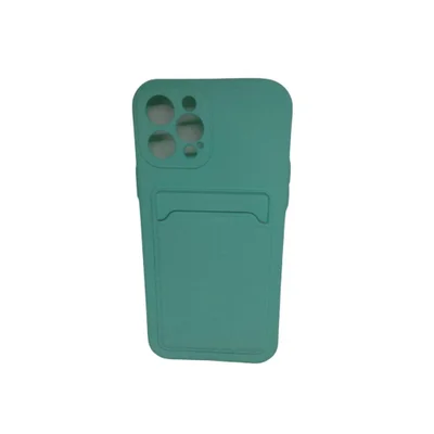 Capa Capinha Compatível Iphone 12 Pro Com Porta Cartões Cor:verde