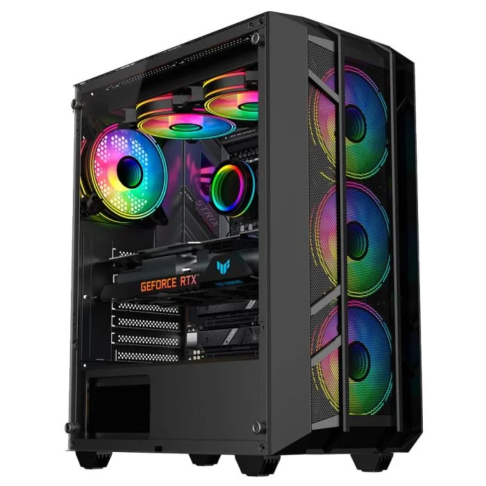 Gabinete Kalkan Alfern Mid Tower Vidro Temperado S/ Fans Preto
