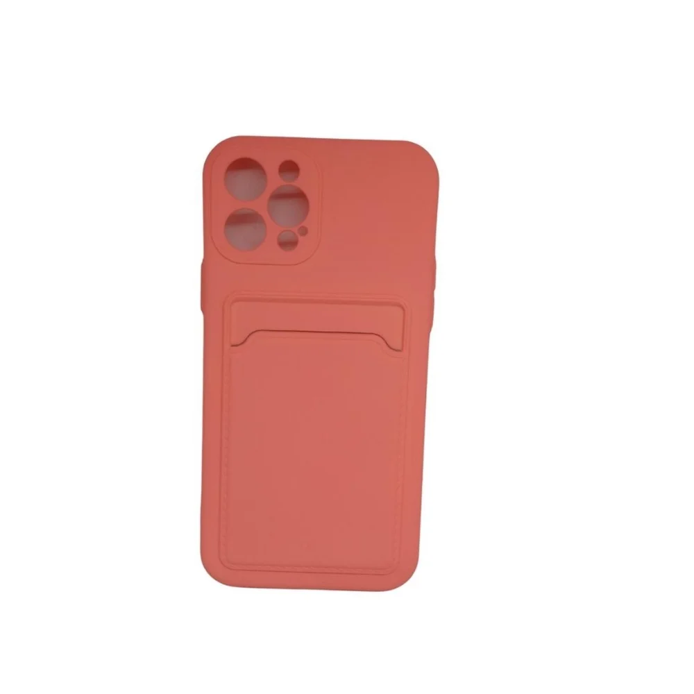 Imagem 1 de 1 do produto Capa Capinha Compatível Iphone 12 Pro Com Porta Cartões Cor:rosa 2