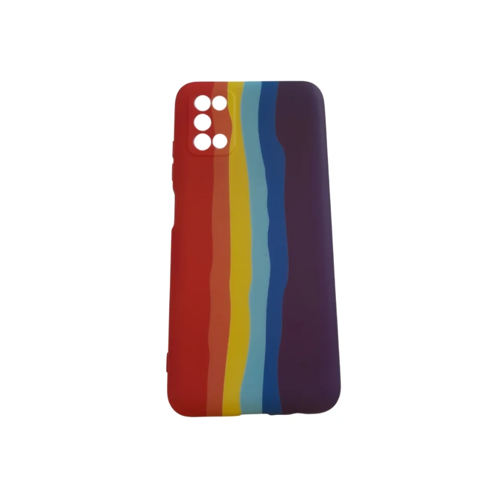 Imagem 1 de 1 do produto Capa Capinha De Celular Samsung Galaxy A03s Sm-a037m Aveludada Arco Íris Ante Queda E Ante Impacto Resistente Cor:vermel