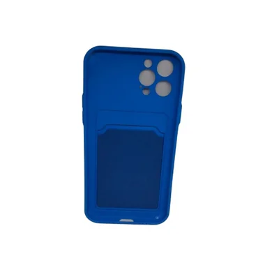 Capa Capinha Compatível Iphone 12 Pro Com Porta Cartões Cor:azul