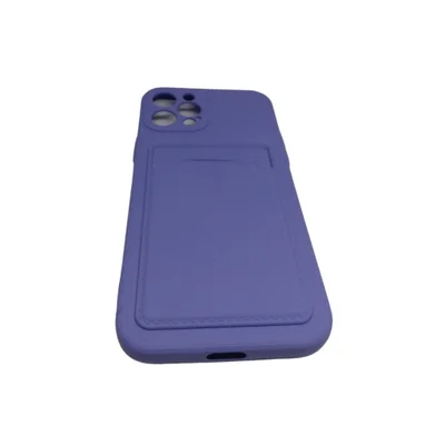 Capa Capinha Compatível Iphone 12 Pro Com Porta Cartões Cor:roxo Claro