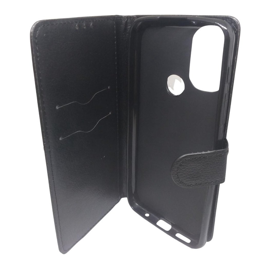 Capa Capinha De Celular Carteira De Couro Moto E30 (xt2159-6) Cor:preto