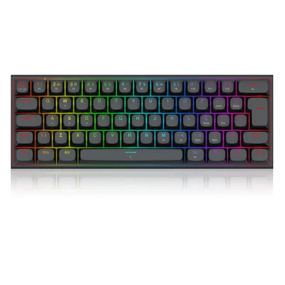 Teclado Magnético Gamer Redragon Fidd RGB Preto 8k Hz 60% Switch Pink Linear K683bw-RGB Pt