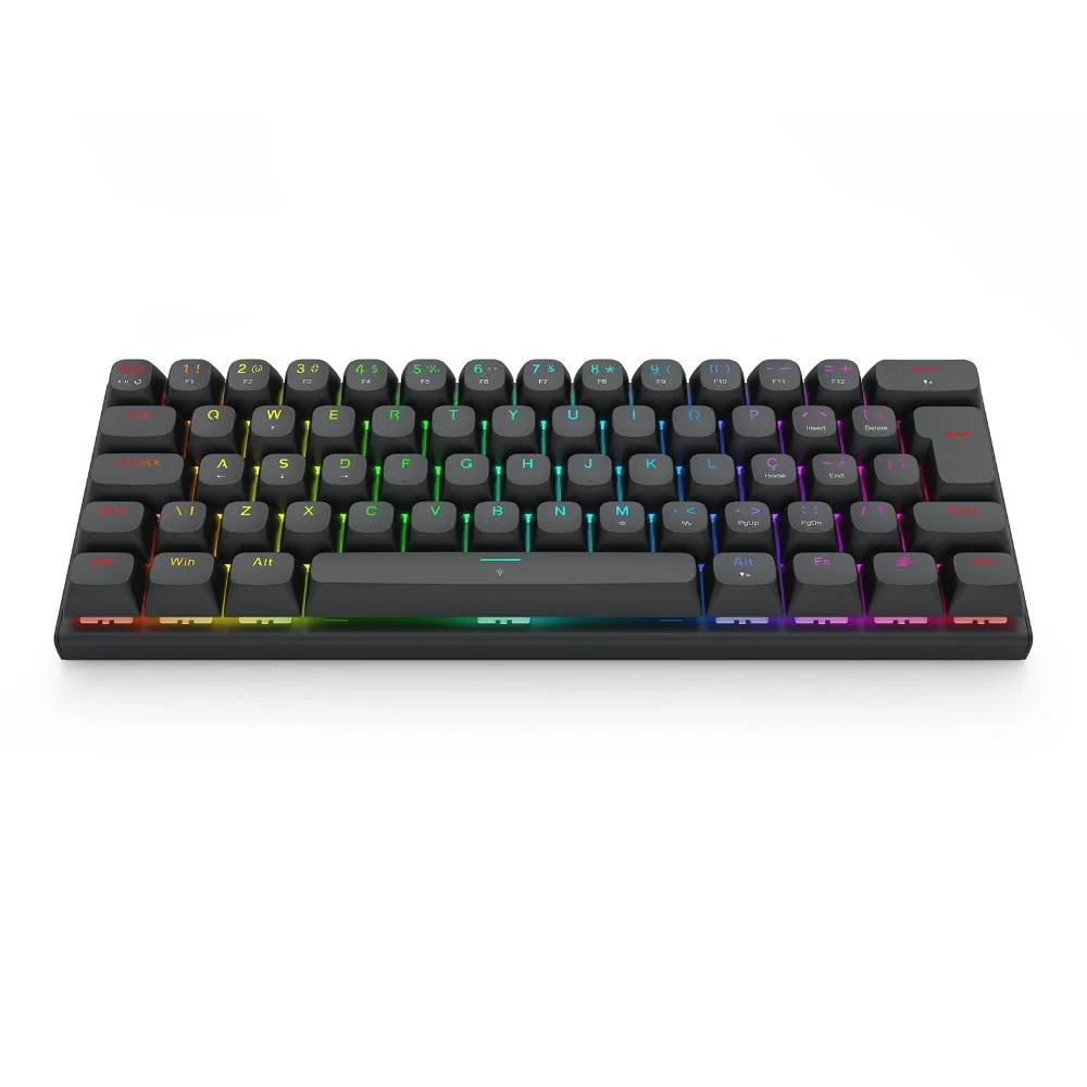Imagem 3 de 5 do produto Teclado Magnético Gamer Redragon Fidd RGB Preto 8k Hz 60% Switch Pink Linear K683bw-RGB Pt