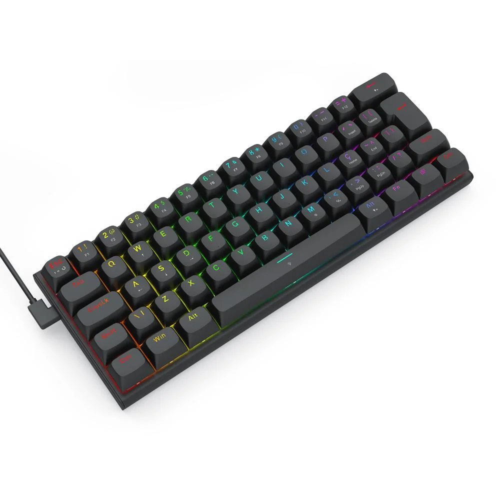 Imagem 4 de 5 do produto Teclado Magnético Gamer Redragon Fidd RGB Preto 8k Hz 60% Switch Pink Linear K683bw-RGB Pt