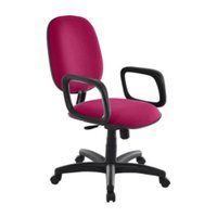 Cadeira diretor giratória para escritório com braços fixos da linha uno  rosa pink  - tonalidade da cor: rosa pink  -  marca: design office móveis  - 
