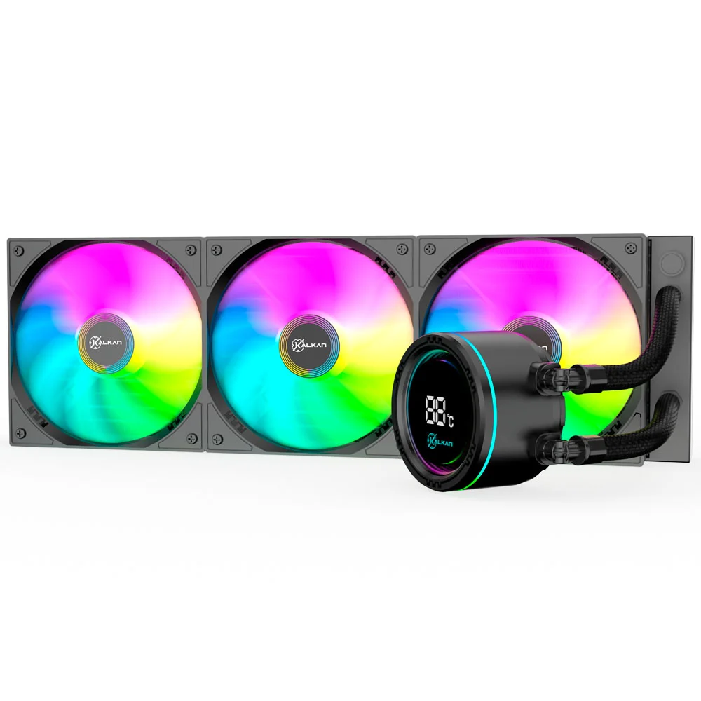 Water Cooler Kalkan Alpha 360mm ARGB Tela Digital Amd/intel Preto Klk00048 5