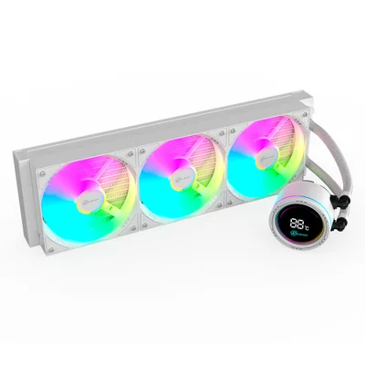 Water Cooler Kalkan Alpha 360mm ARGB Tela Digital Amd/intel Branco Klk00049