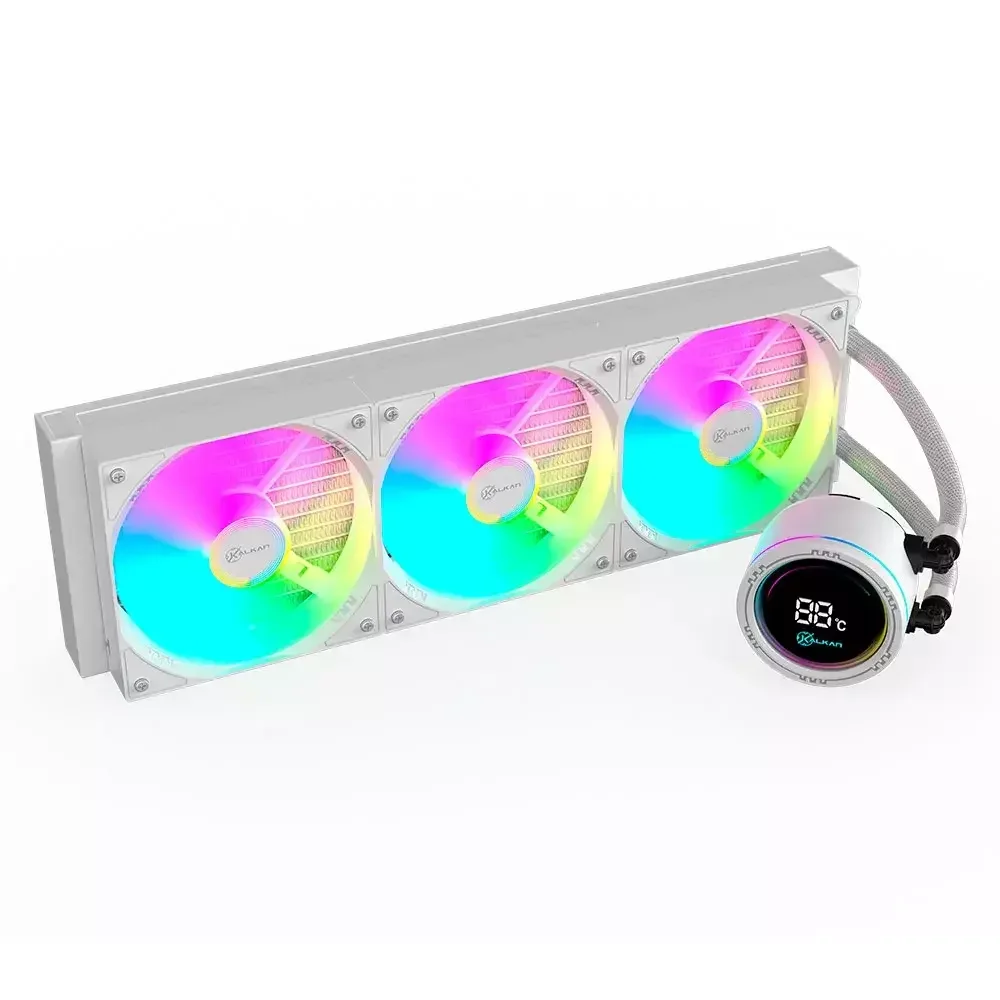 Water Cooler Kalkan Alpha 360mm ARGB Tela Digital Amd/intel Branco Klk00049 8