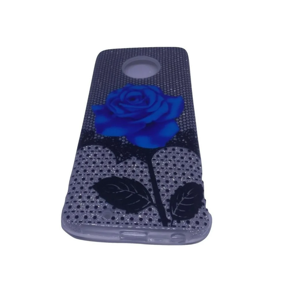 Imagem 3 de 5 do produto Capa Capinha Case Motorola Moto G6 Botao De Rosa Azul