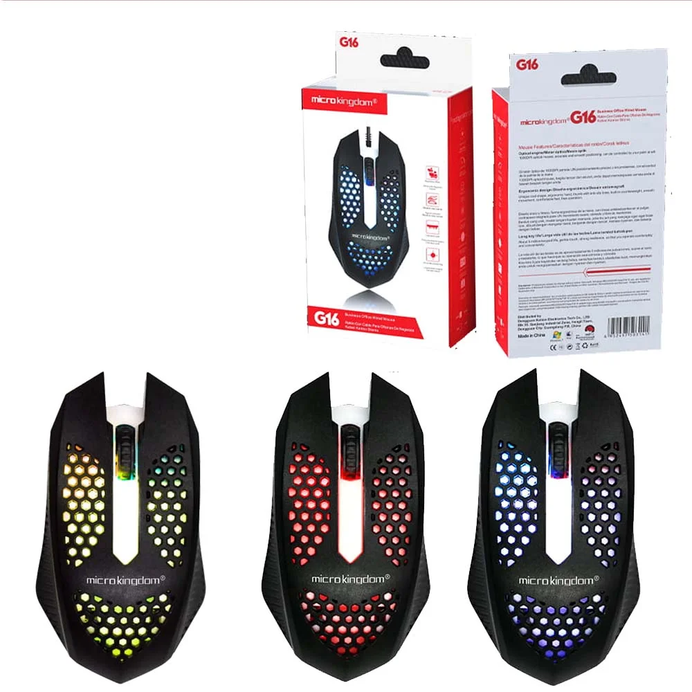 Mouse Gamer Usb Com Fio 1000 Dpi Mo-g16 RGB Cabo De 1,20m Mouse Gamer Usb Com Fio 1000 Dpi Mo-g16 RGB Cabo De 1,20m