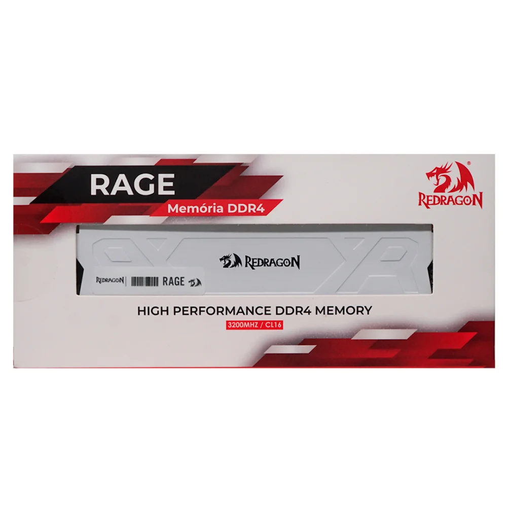Imagem 2 de 4 do produto Memoria 8GB Ddr4 3200mhz Redragon Rage Branco Gm-711
