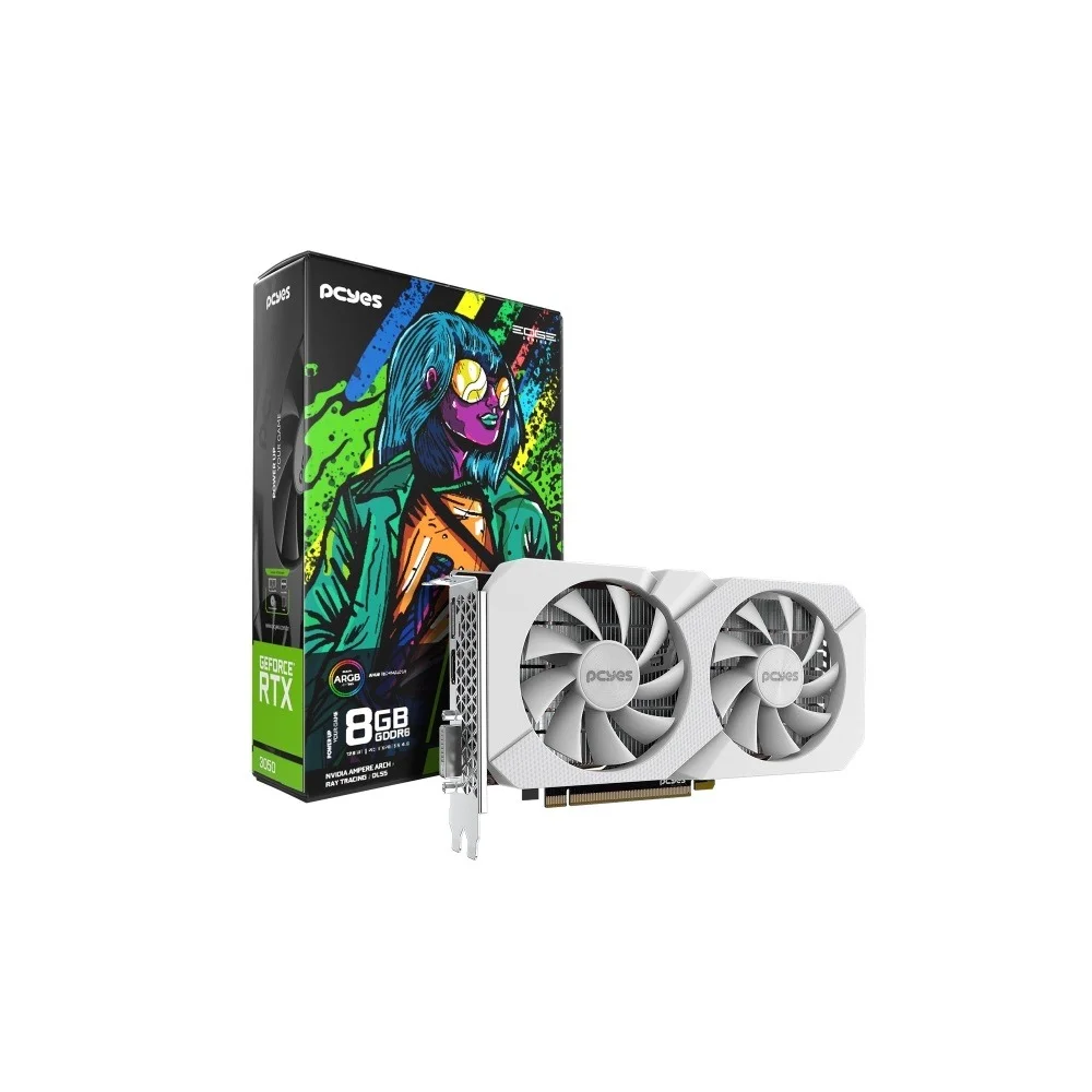 Placa De Vídeo PCyes RTX 3050 Projeto Edge 8GB Gddr6 128 Bits - PvRTX30508wtpe
