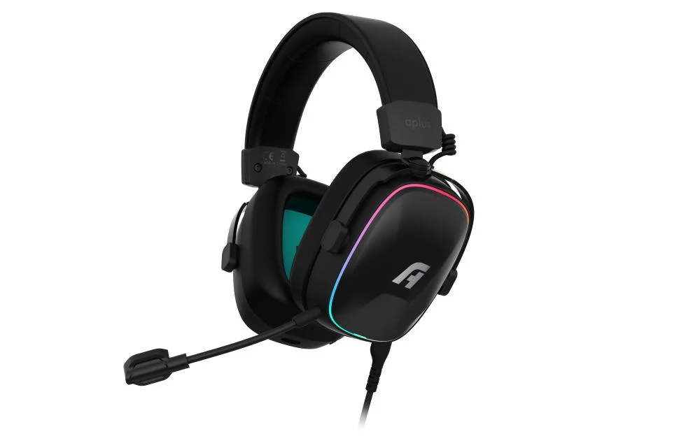 Imagem 1 de 5 do produto Headset Gamer Aplus Atis, 7.1, Com Fio, RGB, Multiplataforma, Driver 50mm, Microfone Removivel, Preto