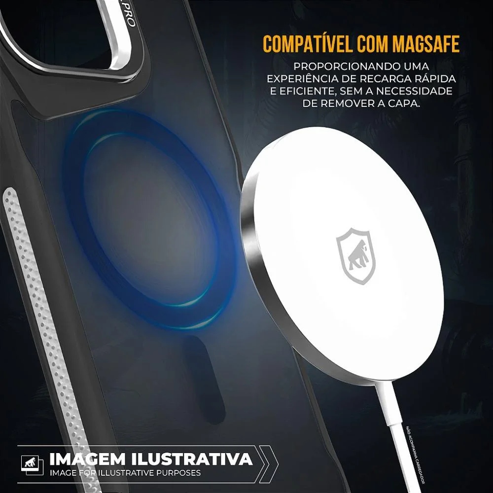 Imagem 3 de 5 do produto Capa Para Iphone 16 Pro - Magsafe Venom - Preta - Gshield