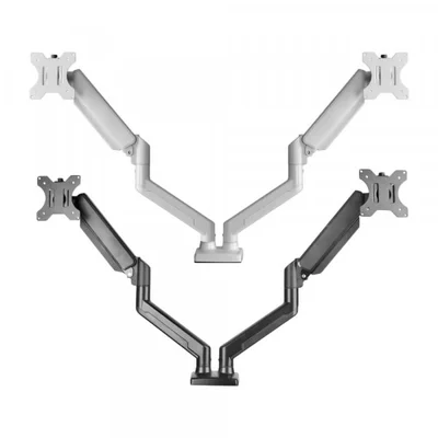 Suporte De Mesa Para Dois Monitores Articulado C/ Pistao A Gas 12 A 32 Bluecase Bsmtg02-3b