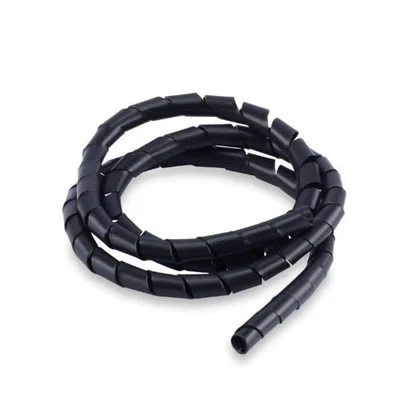 Organizador De Cabos Espiral 1,5m X 20mm Force Line Preto